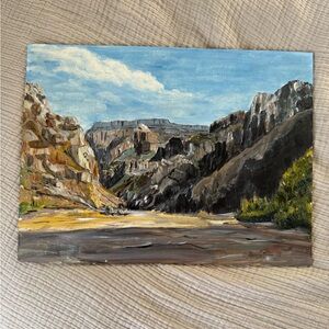 Original 12" x 16" painting on board of lava falls